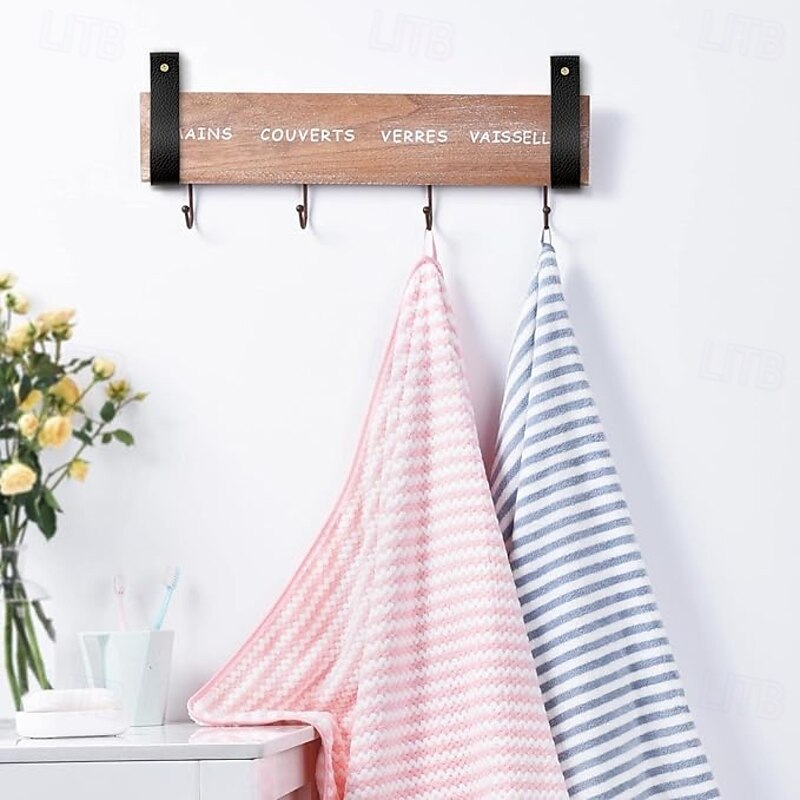 8 Pcs Artificial Leather Wall Hooks 1 x 4.7 Inches Hanging Strap Wall Mounted Loop for Hanging Leather Strap Hangers for Bathroom Kitchen Bedroom Towel Holder Supplies4