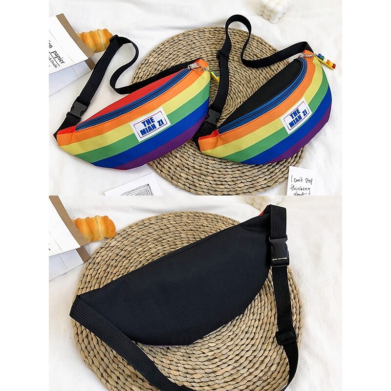 Women's Universal Rainbow Zipper Waist Bag - Colorful Pride Waist Bag with Adjustable Shoulder Strap for LGBT Festivals, Travel and Daily Use4