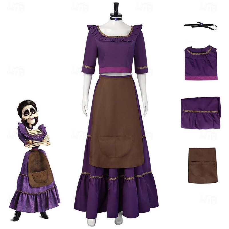 Coco Imelda Rivera Dress Cosplay Costume Cosplay Movie Cosplay for Women's Adults' Masquerade Performance Party Halloween