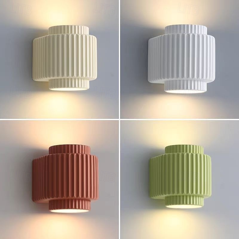 LED Wall Lamps Resin Minimalism Up and Down Wall Sconces Modern Contemporary Style Living Room Bedroom Dining Room Metal Wall Light