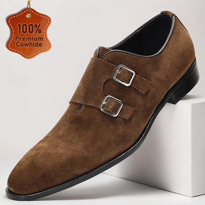 Men's Crocodile Pattern Monk Shoes – Premium Leather Double-Buckle Monk Shoes for Work, Formal Events and Nightlife Style