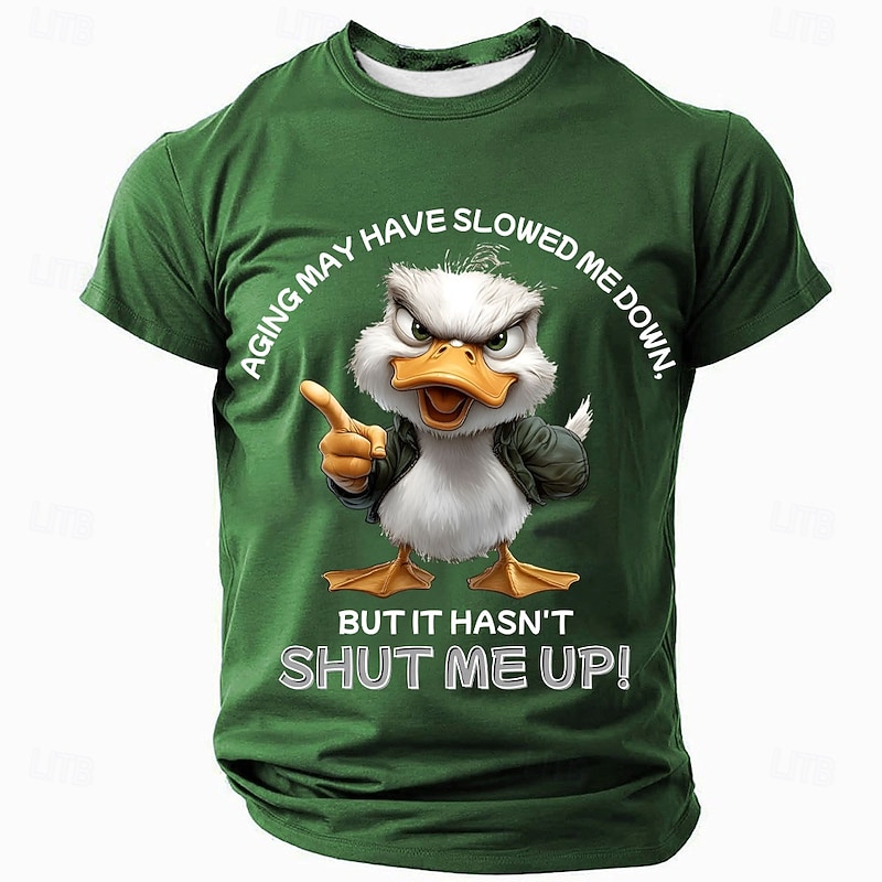 Men's Animal Cartoon Funny T Shirt Short Sleeve T shirt 3D Print Crew Neck Round Neck Shirt Fashion Exaggerated Daily Party Street Casual Black Red Blue Summer Spring All Seasons Clothing Apparel S M3