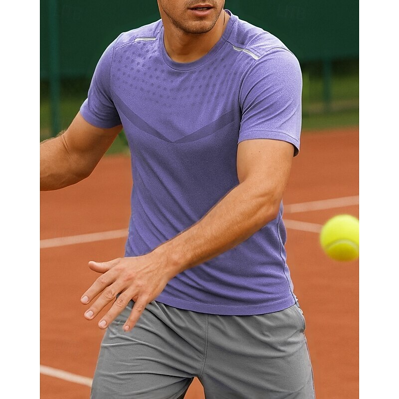 Men's Graphic Sport Shirt Tennis Shirt Tennis Tee Short Sleeves Sweat-Wicking Moisture Wicking Breathable Tennis Golf Pickleball Crew Neck Light Green Blue Purple Tennis Clothing4