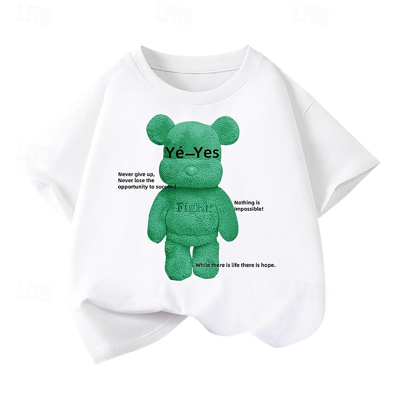 100% Cotton Kids Girls' 1 2 3 Cartoon Printed T shirt Tee Crew Neck Short Sleeve Outdoor Vacation Daily Classic Casual Print Summer2