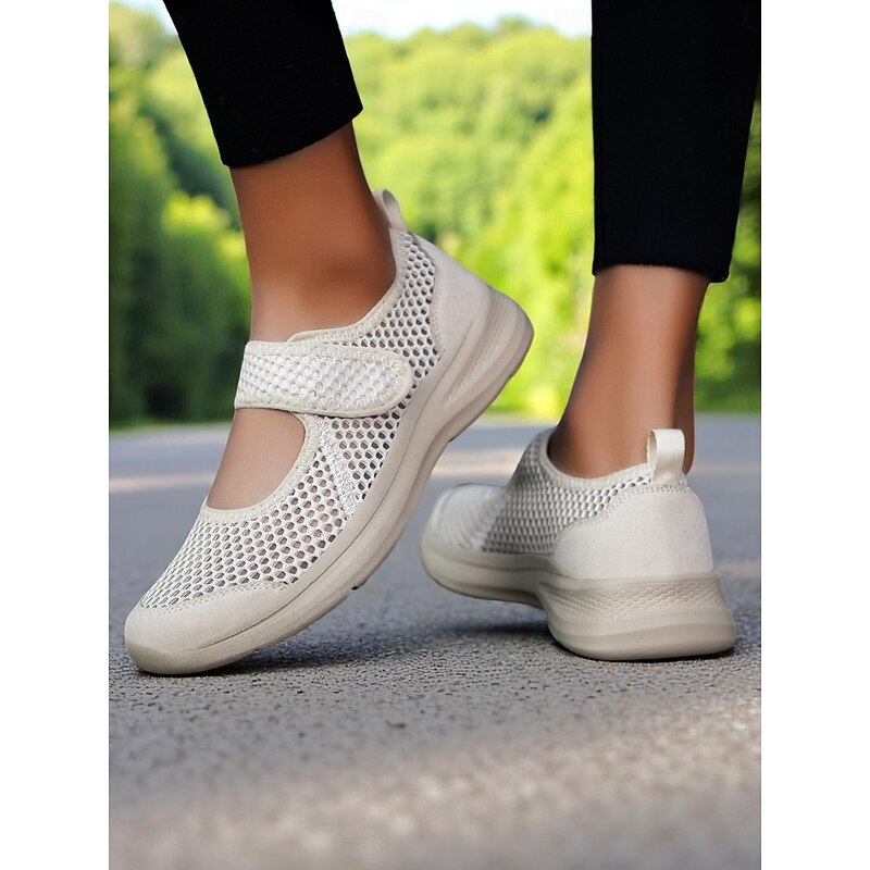 Women's Breathable Mesh Walking Shoes – Lightweight Velcro Sport Sneakers for Outdoor Exercise, Travel and Daily Comfort
