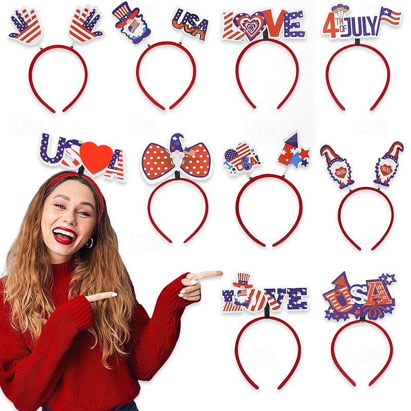 Patriotic Head Boppers Headband -Fourth 4th of July Party Accessories Favors Decorations4
