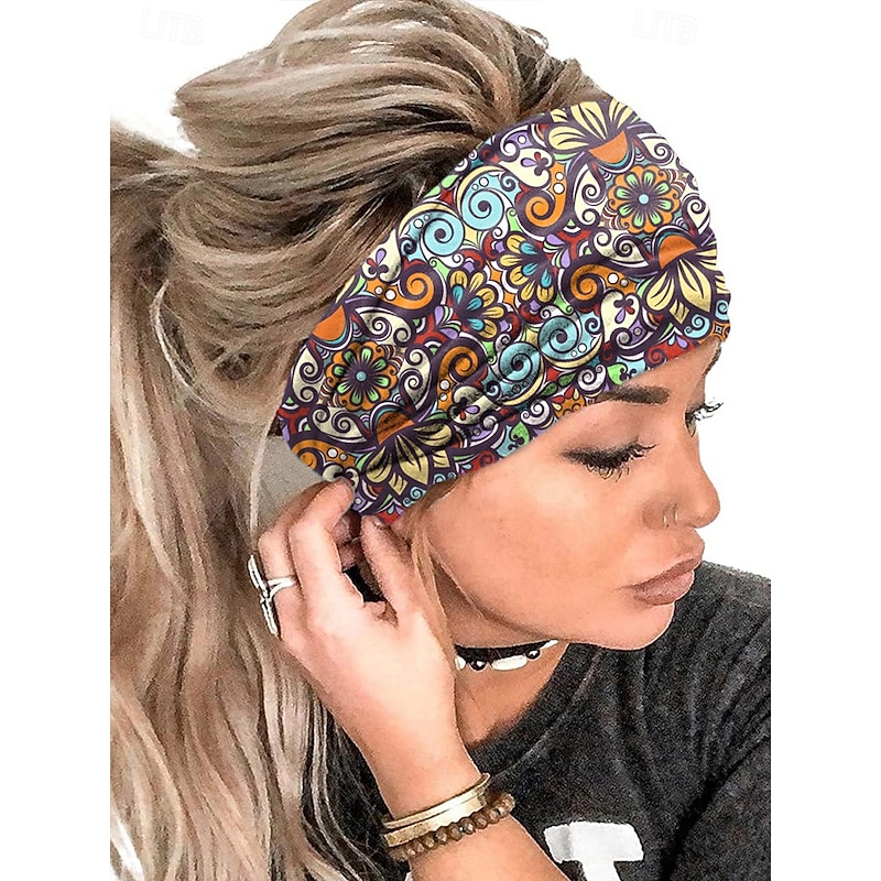Women's Colorful Boho Twist Headbands – Soft Stretchy Wide Hair Bands for Yoga, Festivals and Casual Wear4