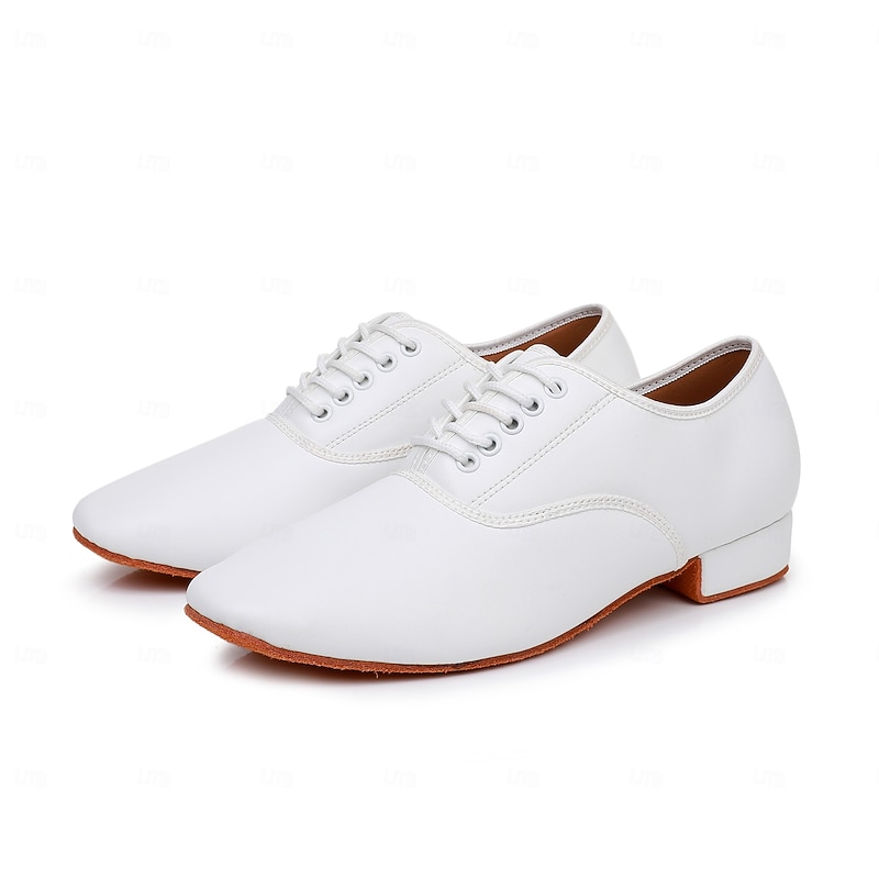 Men's White  Ballroom Dance Shoes with Classic Oxford Design Flexible Sole Smooth Finish for Adults Ideal for Latin Salsa Waltz Performance Stage Events2
