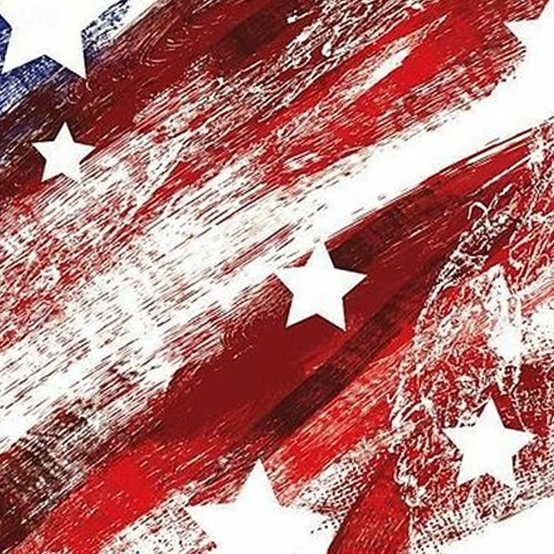 Independence Day Male American Flag Polo Short Sleeve Turndown Casual Daily Casual Festival Buttons Pocket Summer Robin's Egg Blue White3