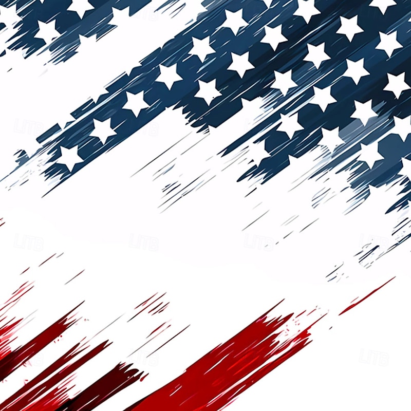 American Independence Day Men's American US Flag Polo Short Sleeve Polo Shirts Collared Shirts Casual Outdoor Athleisure Daily Wear Buttons Pocket 3D Print Summer Blue2