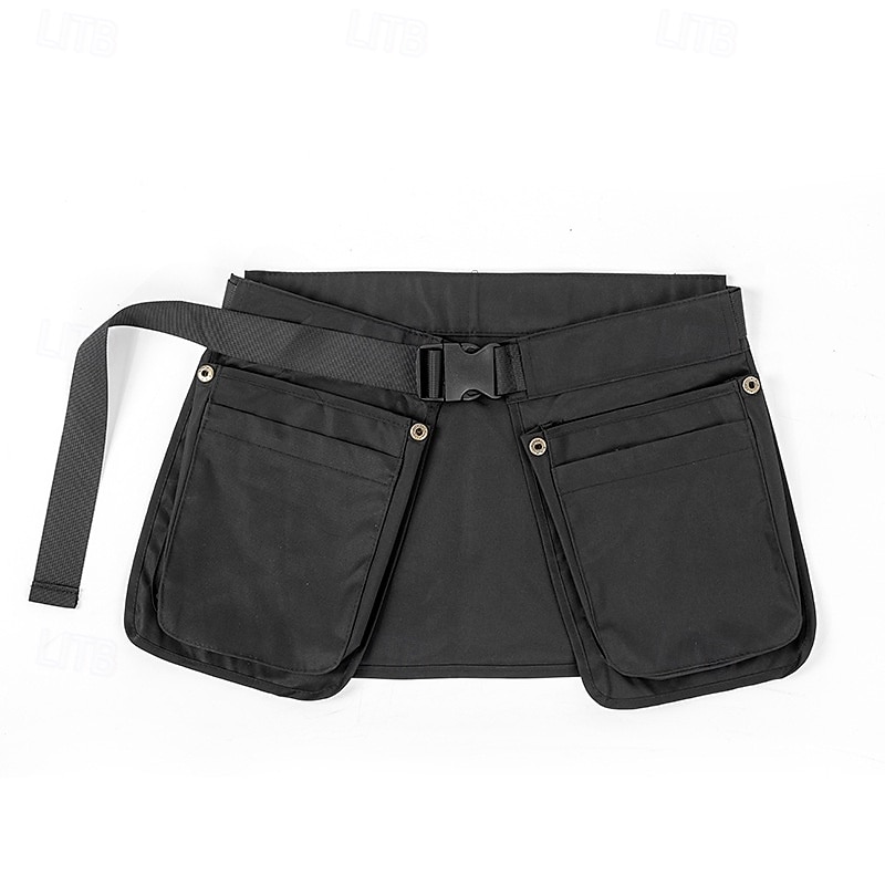 Multi-Pocket Tool Belt Apron Waterproof Utility Waist Pack with Adjustable Strap - Black Gardening Work Belt Organizer for Cooking Crafts DIY Projects Storage Bag with Multiple Compartments3