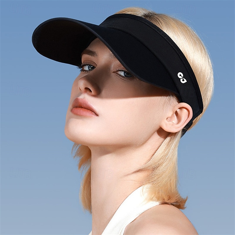 Tennis Sport Visor Sun Visor Women's Solid Colored Classic Fashion Adjustable Breathable Moisture Wicking for Tennis Baseball Running Summer Black White Pink