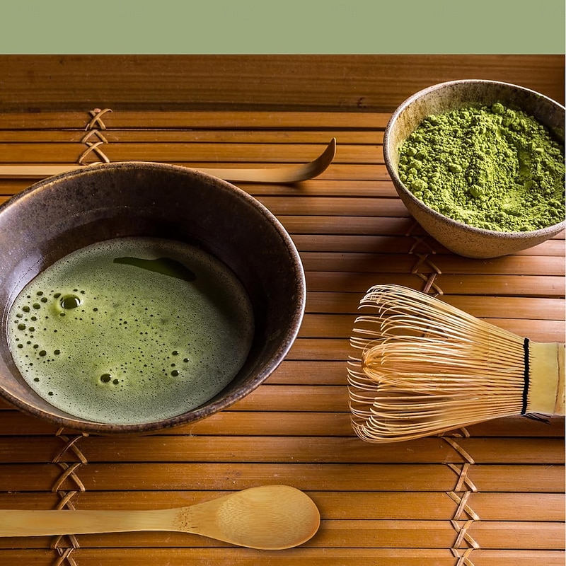Matcha Whisk Set Japanese Chasen Bamboo Whisk Tea Spoon and Tea Scoop Chashaku Set Green Tea Ceremony Whisk Set3