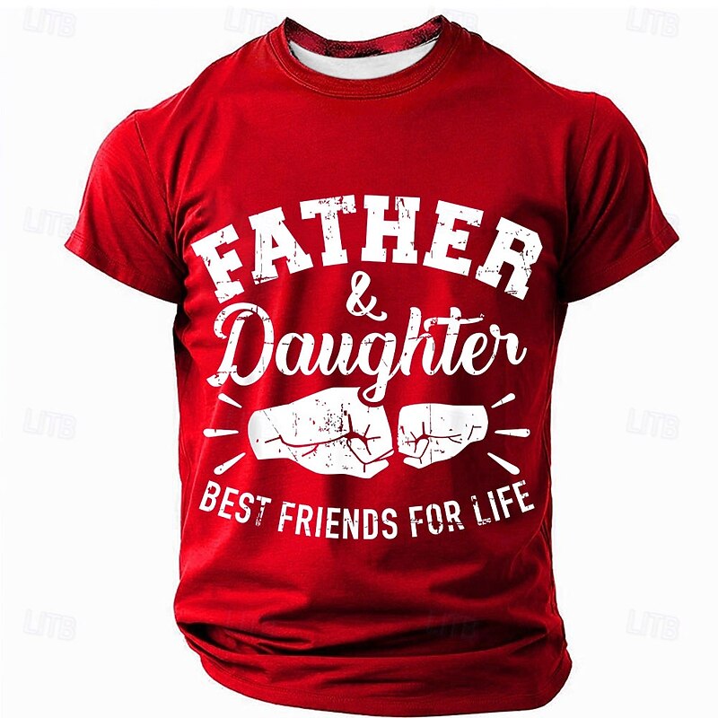 Men's Funny Slang Father T Shirt Short Sleeve T shirt 3D Print Crew Neck Shirt Fashion Daily Basic Street Casual Daily Black Red Blue Summer Spring Clothing Apparel S M L XL XXL XXXL4