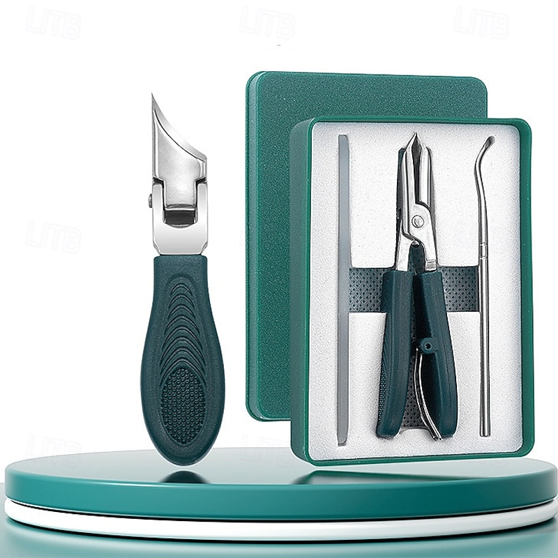 Eagle Beak Beveled Nail Clippers,Long Handle Wide Jaw Opening Anti-Splash Slanted Nail Clipper,Three Sets of Eagle Beak Beveled Nails Clippers,for Thick Nails, Seniors&Ingrown Care