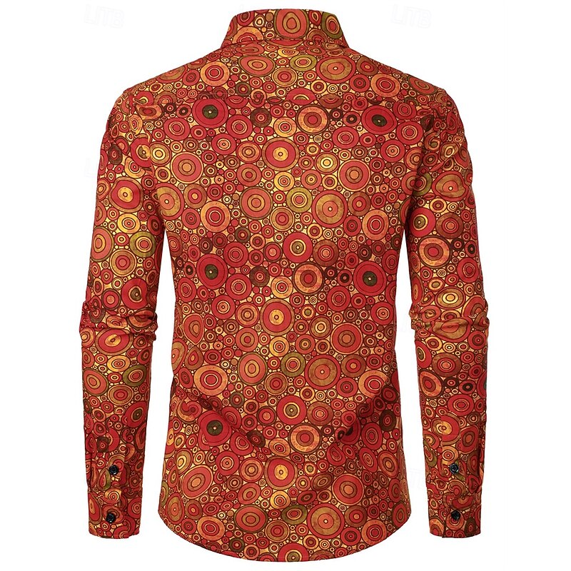 Retro Vintage 1970s Shirt Disco Geometic Fancy Dress Men's Halloween Carnival Music Festival Pride Parade Pride Month Adults' Shirt2