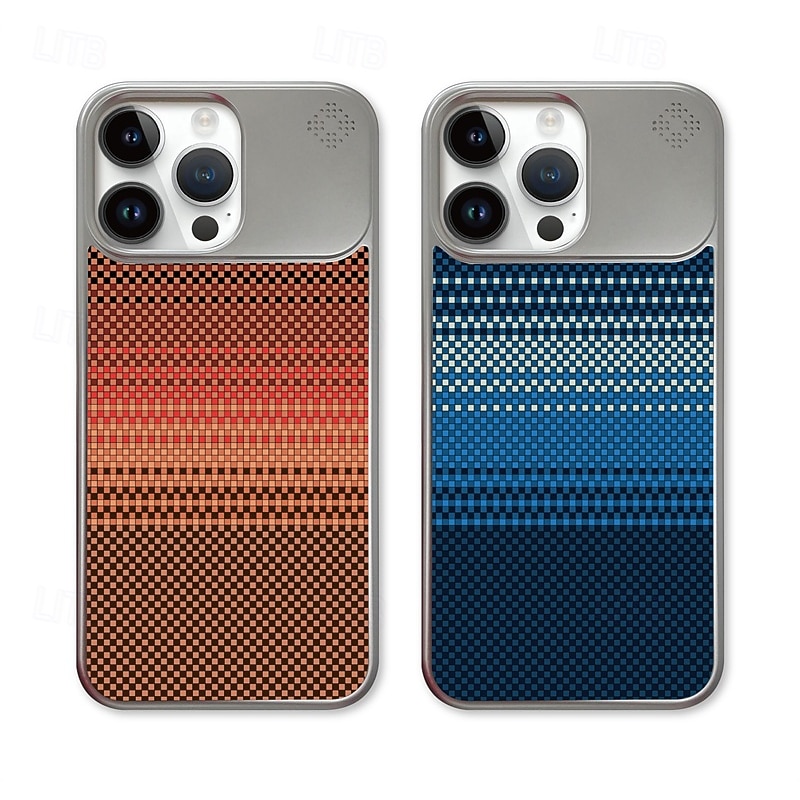 Phone Case For iPhone 16 15 14 Pro Max 13 Back Cover Magnetic Adsorption Slim Case Support Wireless Charging Shockproof Geometric Pattern PC3