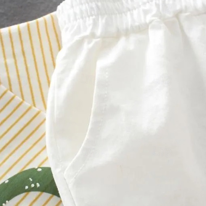 Kids Boys Shorts Pocket Solid Color Soft Comfort Shorts School Basic White Yellow Blue Mid Waist4