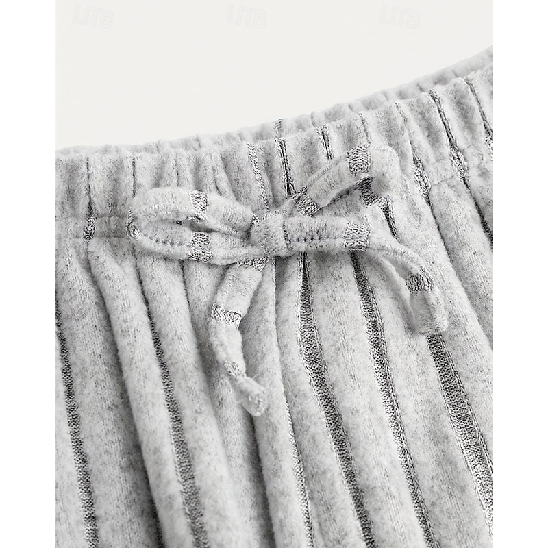 2 Pieces Kids Girls' Solid Color Crewneck T-shirt & Pants Set Short Sleeve Fashion Outdoor 4 years+ Summer Light Grey4