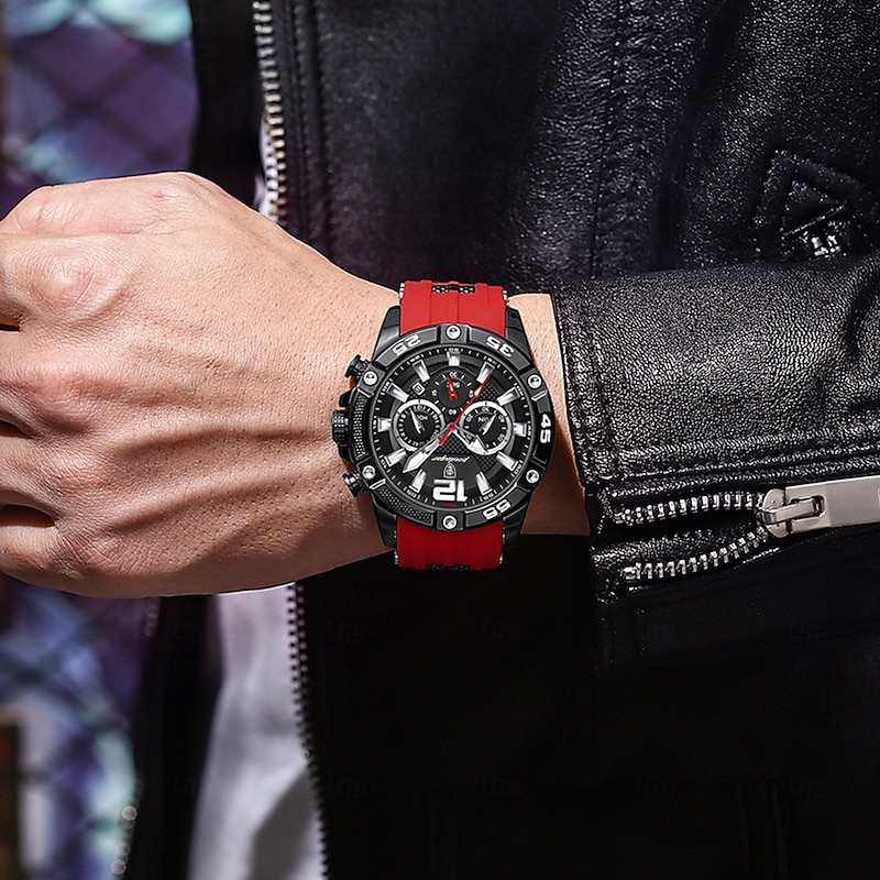 912 New Multi functional Fashion Luxury Men's Waterproof Night Light Watch Silicone Strap Quartz Men's Watch4