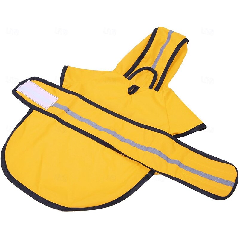 Dog RaincoatWaterproof Rain Poncho with HoodieAdjustable Pet Rain Jacket with Leash Hole for Small Medium Dogs4