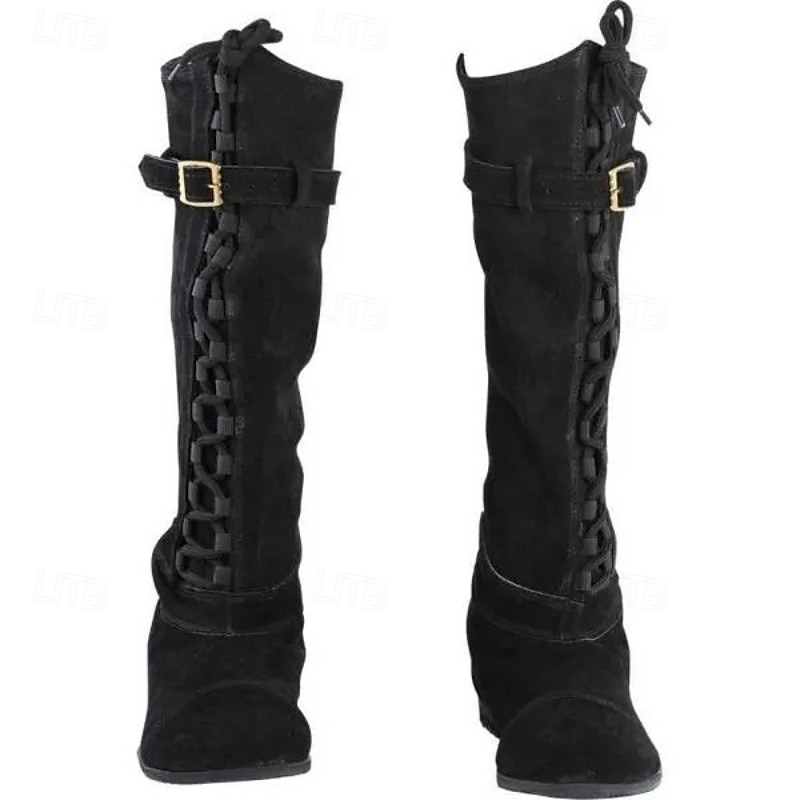 Medieval Renaissance Shoes Knee High Boots Flat Jazz Boots Fancy Dress Men's Celtic Pirate Halloween Masquerade Performance Party & Evening LARP Adults' Shoes4
