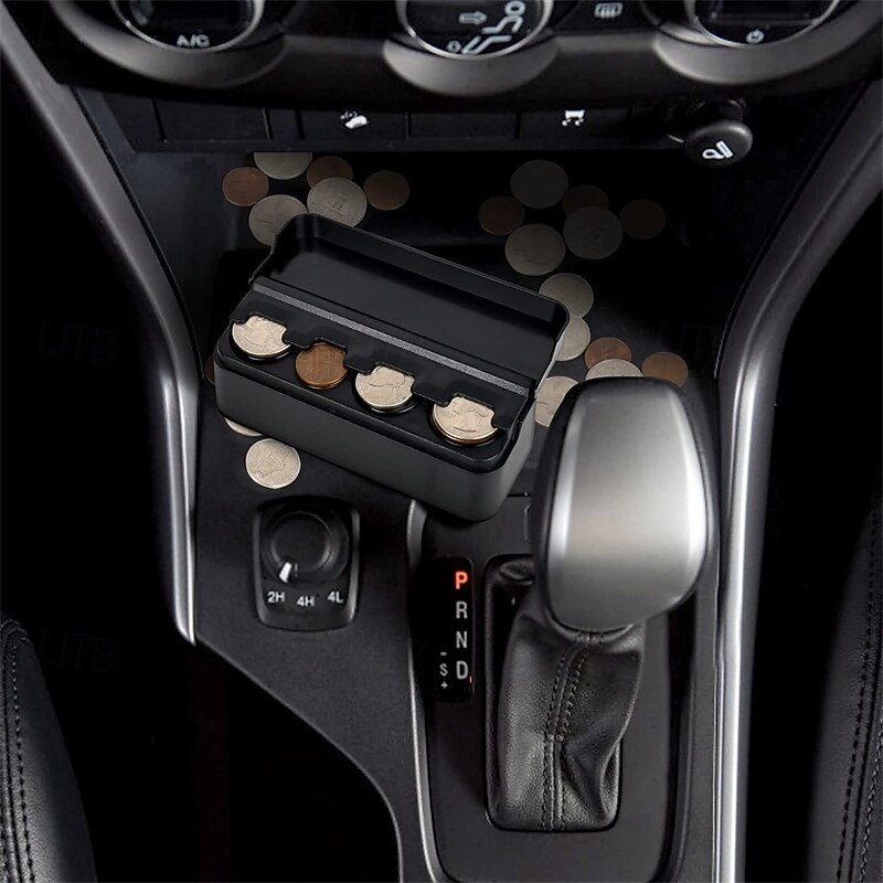 Car Coin Holder Organizer – Spring-Loaded Coin Storage Box for Penny, Nickel, Dime, Quarter – Compact Dashboard Change Holder for Cars, Trucks, SUVs3