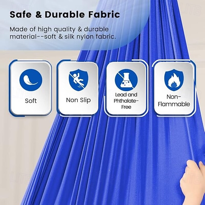 Indoor children's sensory swing with a 360  rotating pendant that can be relaxed and relaxed according to special needs. Indoor sensory swing with adjustable hammock for children4