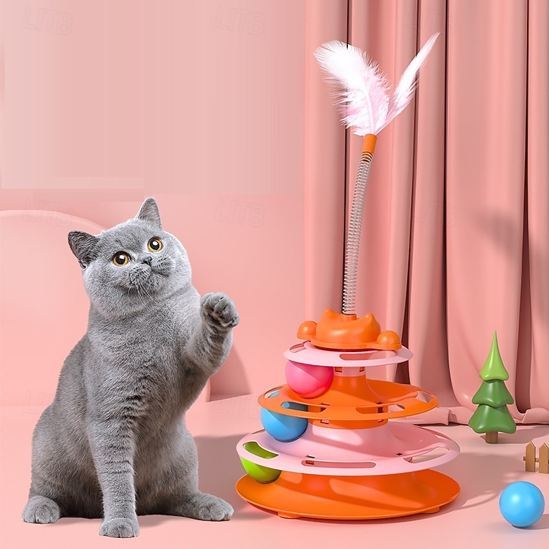 Ball Feather Toy Interactive Toy with Removable Pet Exercise Releasing Pressure Pet Training for Cat Kitten Indoor Outdoor Pet Play2