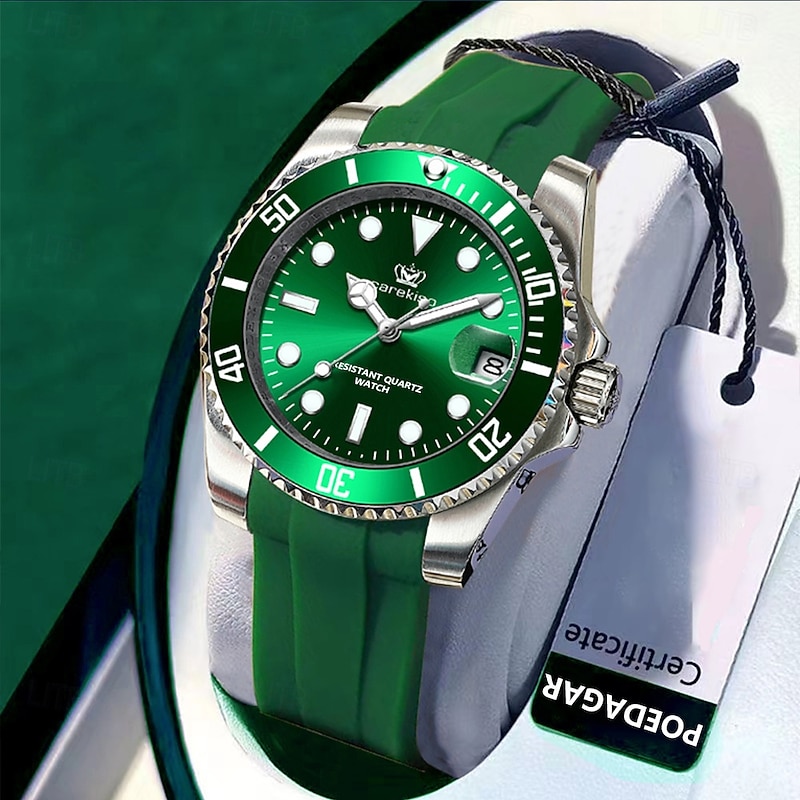 901 Casual Men's Watch – Luminous Waterproof Wristwatch with Soft Silicone Strap and Date Display