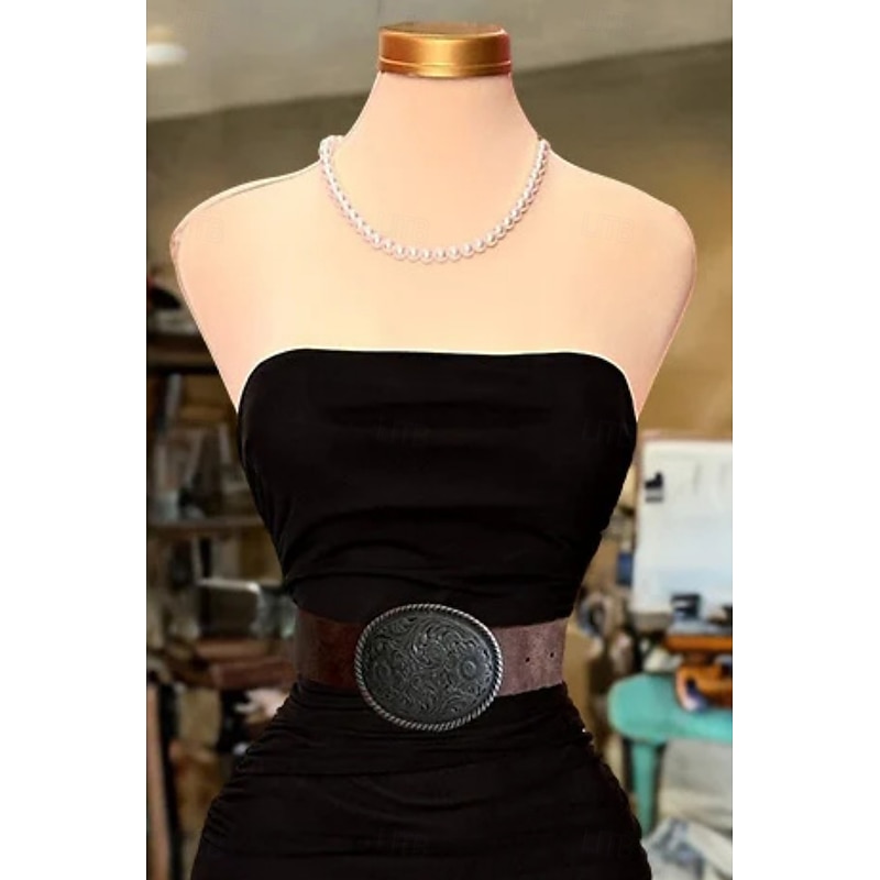 Women's Midi Dress Sheath Dress Sundress Casual Outdoor Going out Slim Solid Color Sleeveless Strapless Black Summer2