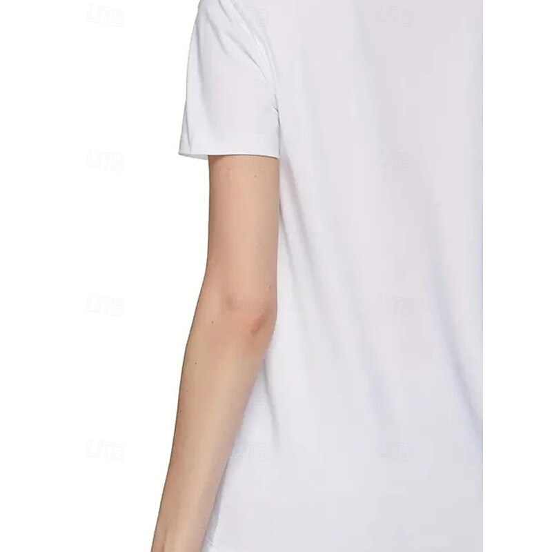 Women's T Shirt Summer Tops Cat Butterfly Classic Casual Short Sleeve V Neck Crop Tops Daily Weekend Print Rainbow Summer Spring Fall3