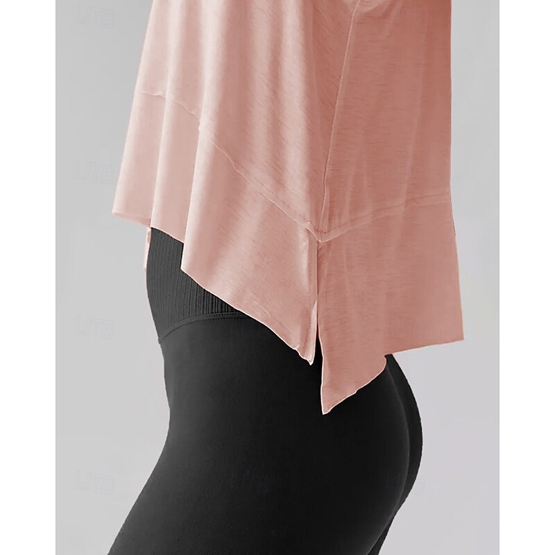 Women's Solid Colored Workout Tank Top Sports Tank Top Tennis Tank Top Sleeveless Side Split Asymmetrical Breathable Tennis Golf Pickleball Round Neck Top Pink Purple Grey Tennis Clothing4