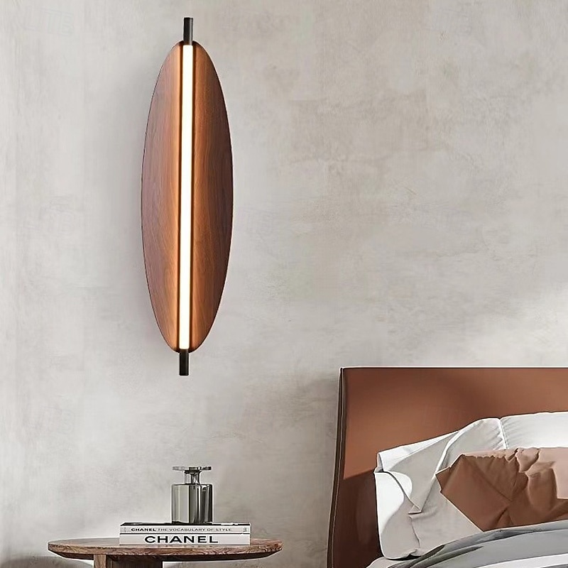 LED Indoor Wall Lights 3-Color Light Source 40cm Wabi-Sabi Style Personalized Creative Retro Leaves Medieval Bedroom Study 110-240V