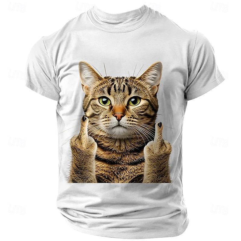 Men's Animal Funny T Shirt Short Sleeve T shirt 3D Print Crew Neck Shirt Fashion Exaggerated Daily Party Street Casual White Blue Green Summer Spring All Seasons Clothing Apparel S M L XL XXL XXXL3