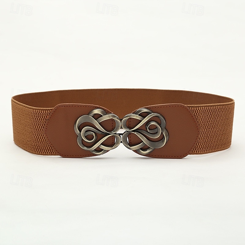 Women's Belt Alloy Black White Red Camel Waist Belt Outdoor Weekend Floral2