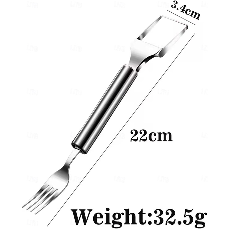 3 pcs Watermelon Knife, Melon Fork, Fruit Tool 2-in-1, Stainless Steel Silver Multiple items, Used for kitchen family camping3