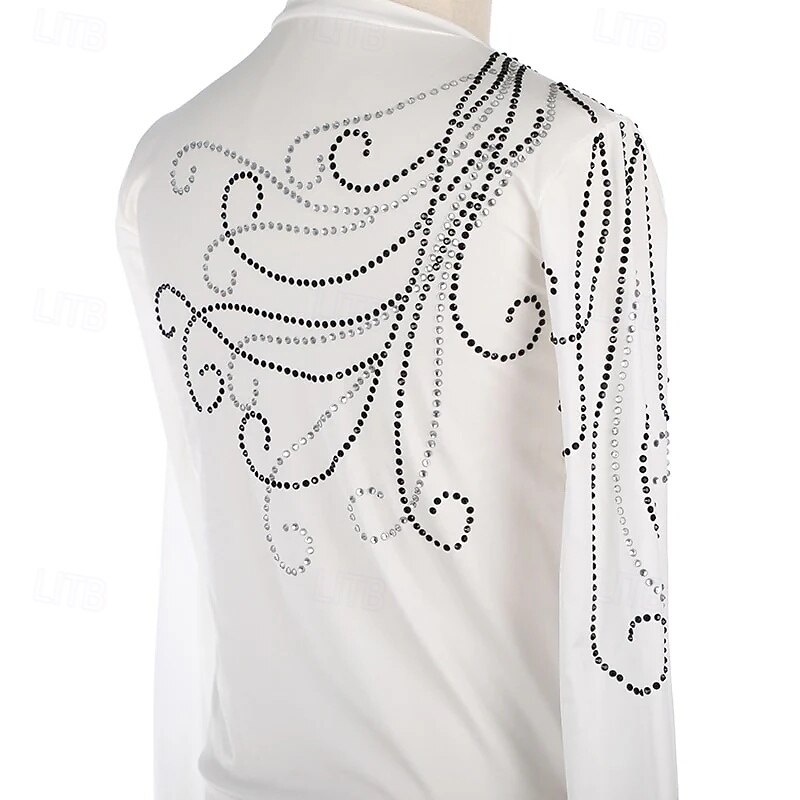 Men's Boys Figure Skating Costumes High Elasticity Training Competition Skating Wear Classic Crystal / Rhinestone Long Sleeve Ice Skating Figure Skating3