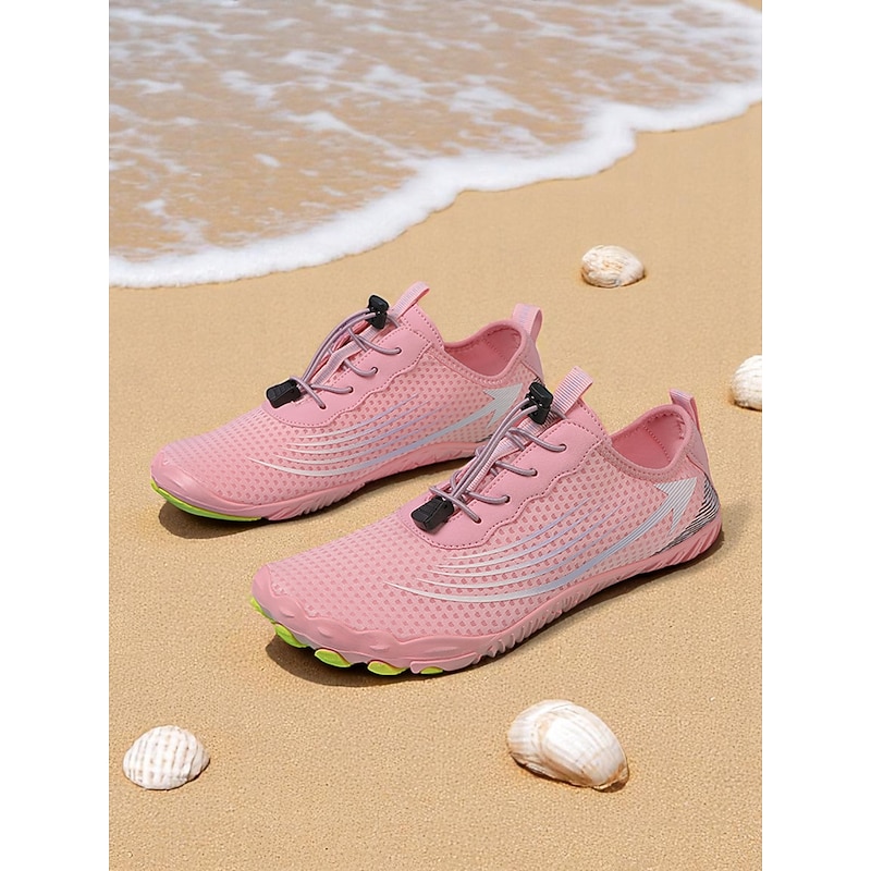 Women's Pink Quick-Dry Water Shoes – Breathable Mesh Aqua Sneakers for Beach, Boating & Swim Sports4
