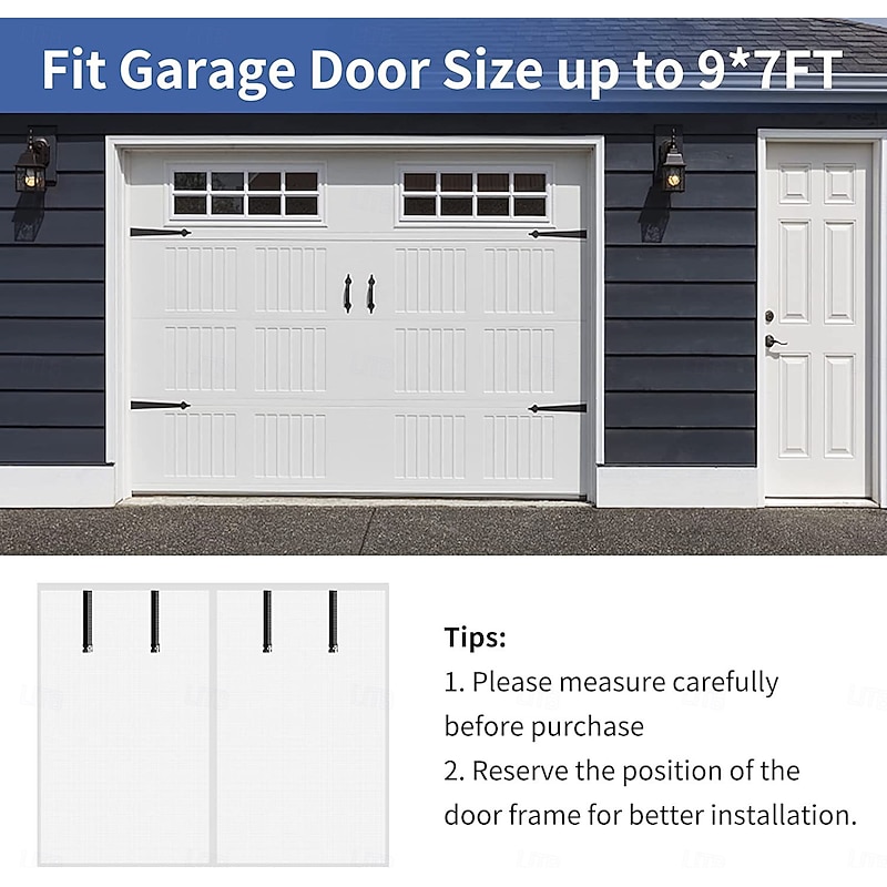 Garage Screen Door Magnetic Garage Door Screen Magnetic Closure Fiberglass Garage Screen Doors for Car Garage Pull Down for Patio, Porch, Window to Keep Bugs Out3