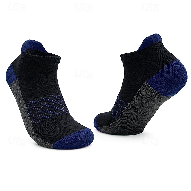Men's 3 Pairs Multi Packs Socks Running Socks Casual Socks Wine Blue Color Color Block Vacation Sports & Outdoor Daily Basic Medium Spring Fall Fashion Casual4