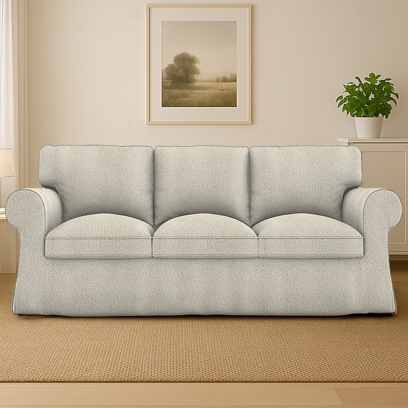 Waterproof Sofa Cover Solid Color Quilted Polyester Slipcovers3