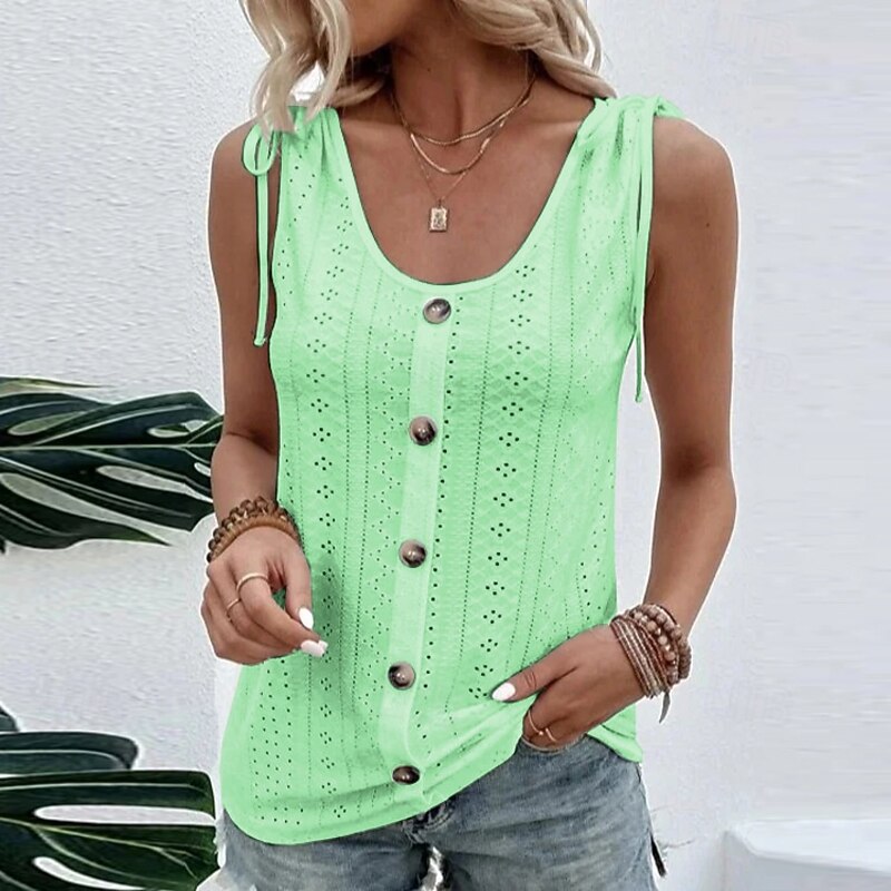 Women's Camisole Tank Top Plain Elegant Casual Sleeveless Crew Neck Regular Tops Daily Holiday Lace Ruched White Yellow Pink Blue Purple Summer Spring3