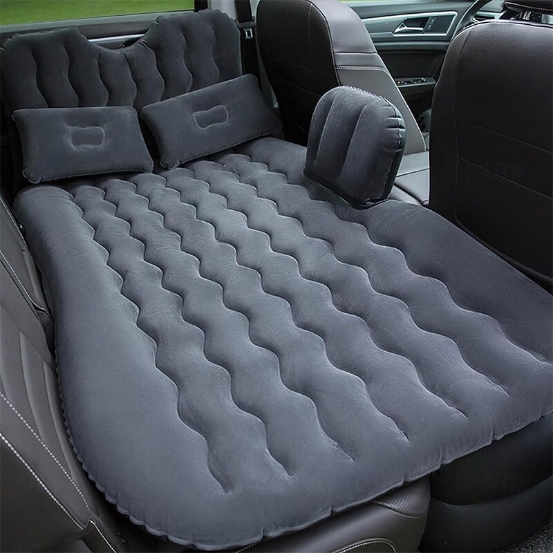 Inflatable Car Air Mattress Back Seat Bed Inflatable Car Air Mattress with Pump Thickened Backseat Travel Bed for Road Trip Camping