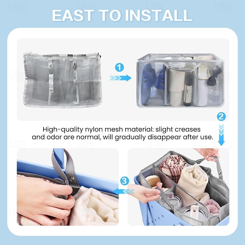 Beach Bag Organizer Insert for XL Bogg Bag, Mesh Divider Pouch Accessories, Lightweight Tote Organizer for Pool, Travel, Beach, Family Storage2