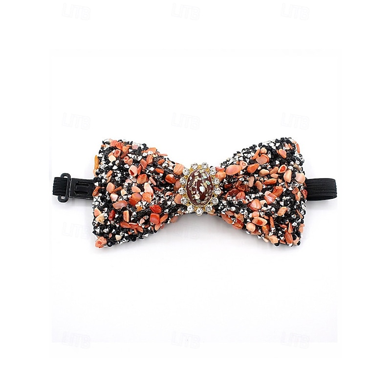 Men's Luxury Gemstone Bow Tie with Adjustable Strap – Handmade Crystal Beaded Tuxedo Accessory for Wedding, Gala, Stage & Party Wear4
