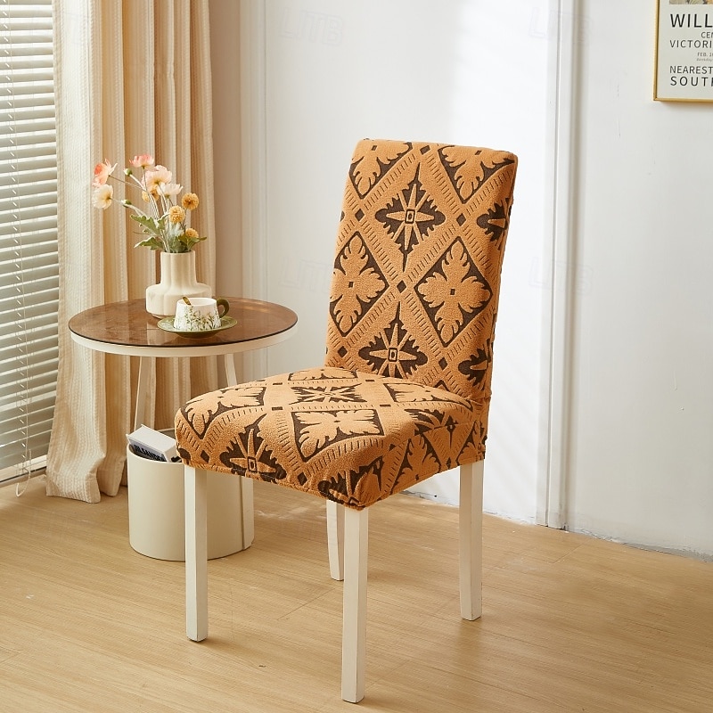 Dining chair Cover For Home Polar Fleece Fabric Chair Cover Stretch Slipcovers Seat Chair Covers3