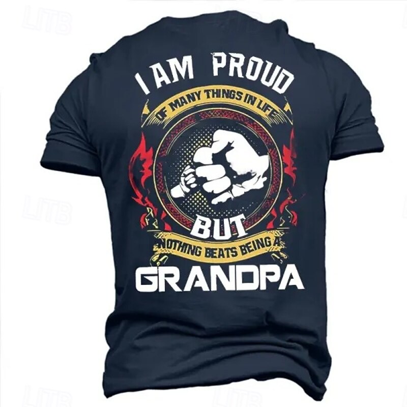 Men's Grandpa Funny Slang T Shirt Short Sleeve T shirt 3D Print Crew Neck Shirt Fashion Daily Basic Street Casual Daily Black Blue Green Summer Spring All Seasons Clothing Apparel S M L XL XXL XXXL3