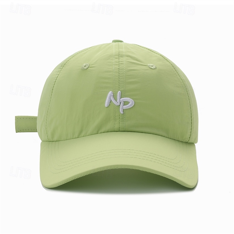 Baseball Cap Tennis Cap Men's Cap Letter Sun Protection Breathable Quick Dry for Tennis Baseball Running Summer White Green