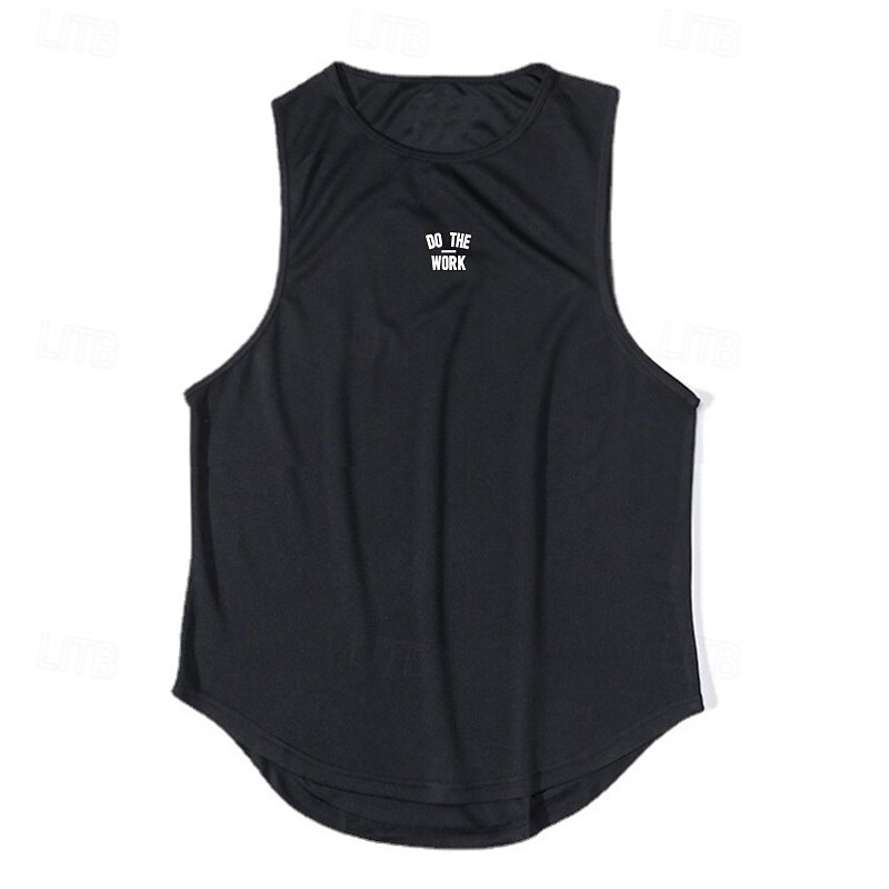 Men's Tank Top Vest Top Undershirt Sleeveless Shirt Sleeveless Crew Neck Summer Letter Fashion Designer Basic Print Vacation Street Going out Black+ Khaki Black White Top Tee for Men3